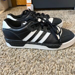 adidas Black and White Court-Style Sneakers